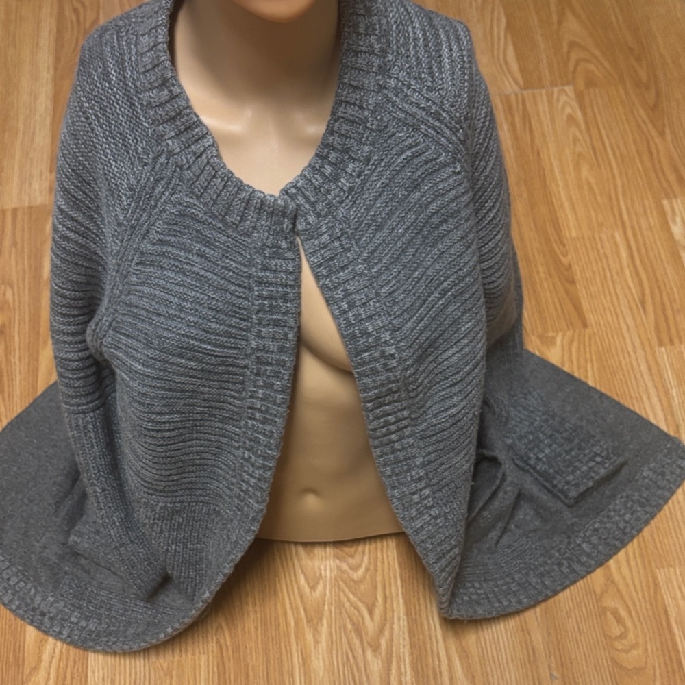 Banana Republic Size S Women's Grey Open-Front Knit Sweater Cardigan